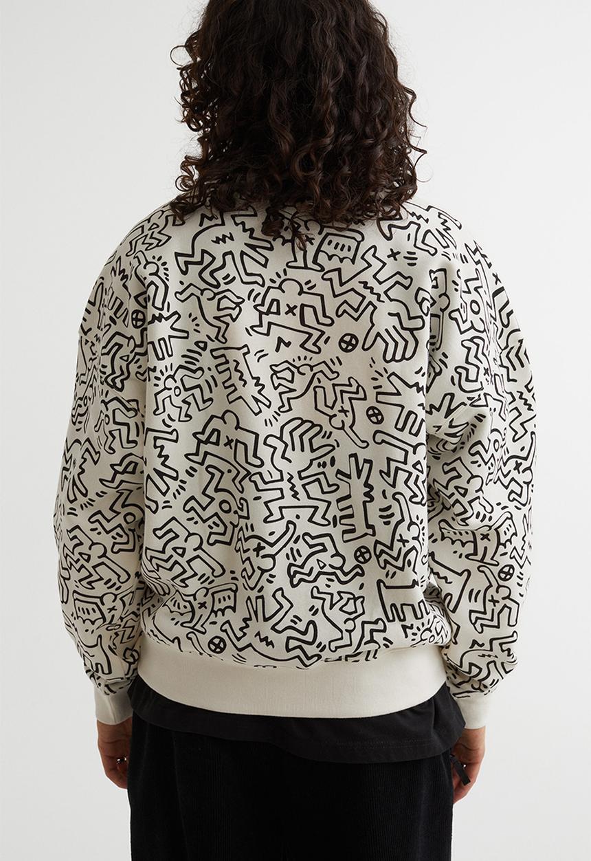 H&M - Relaxed fit sweatshirt - cream/keith haring