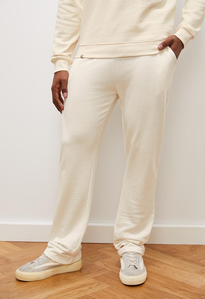 Lark & Crosse - Regular tapered open hem sweatpants - ecru