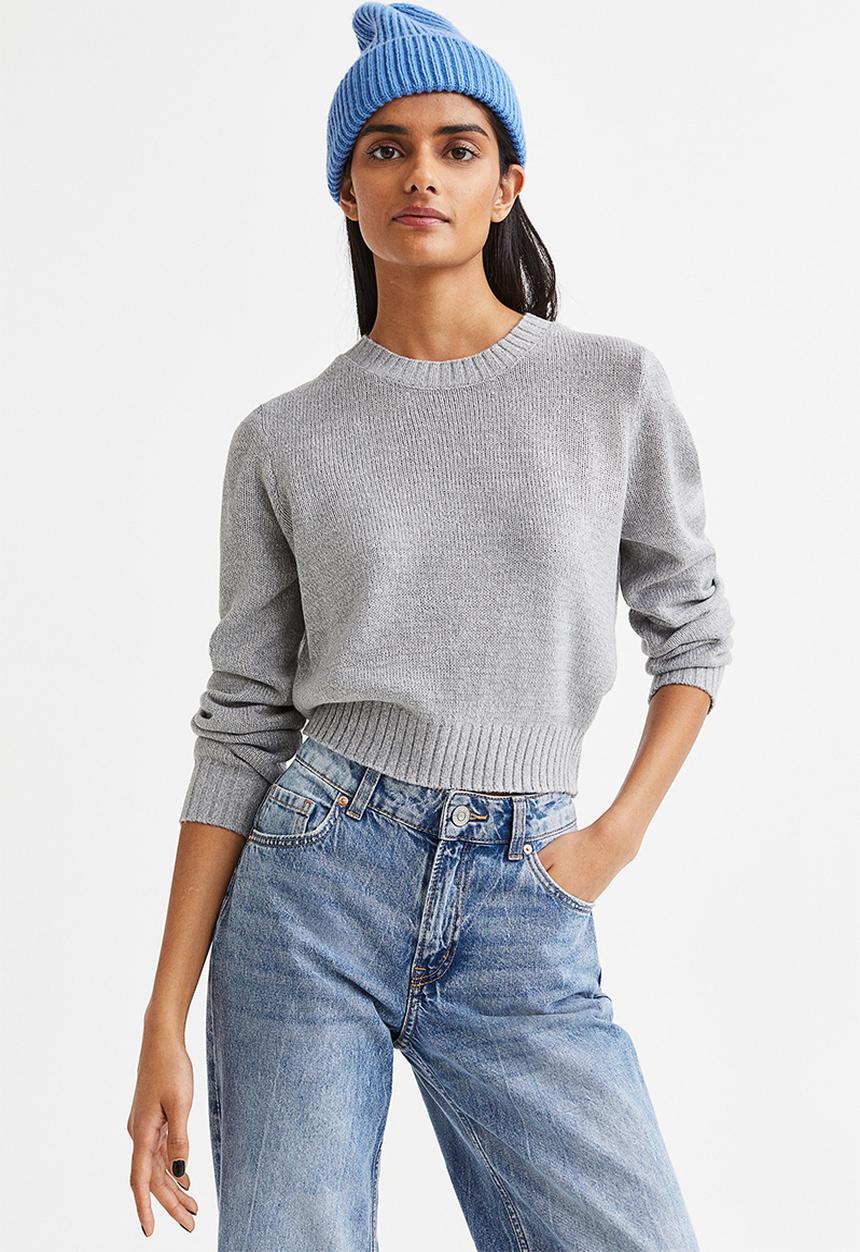 H&M - Fine-knit jumper - grey marl