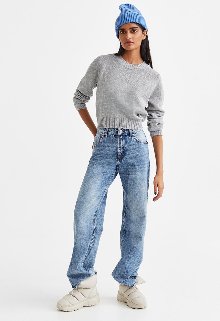 H&M - Fine-knit jumper - grey marl