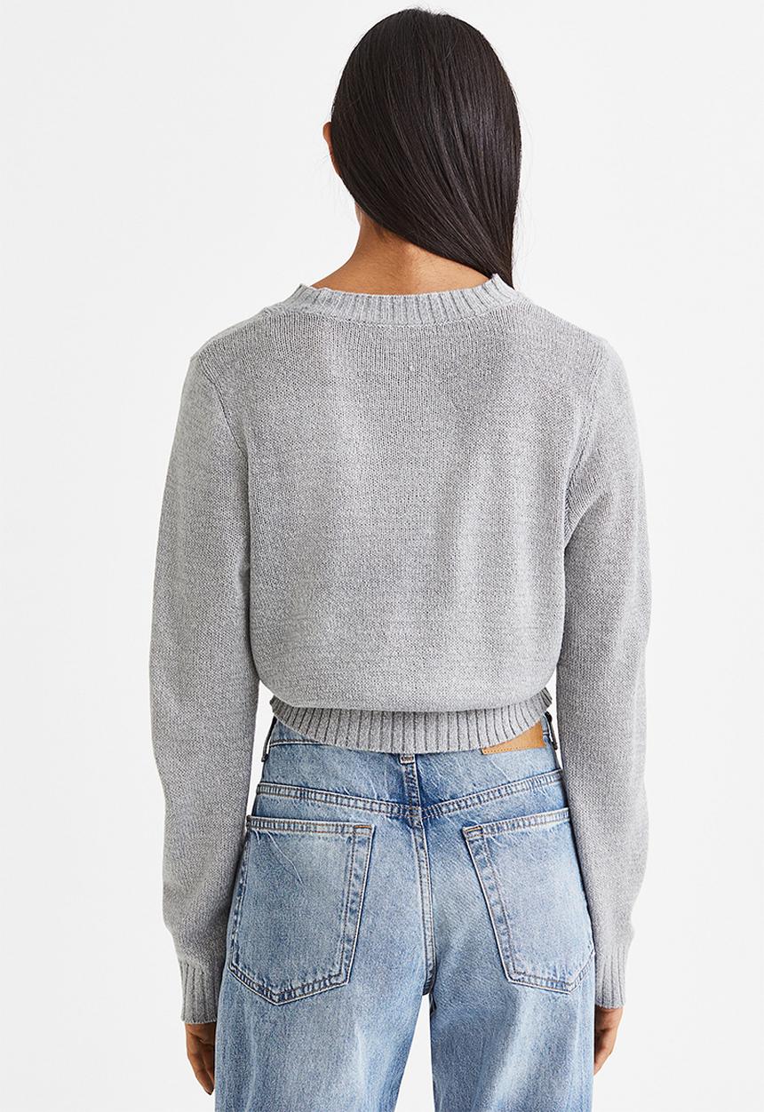 H&M - Fine-knit jumper - grey marl