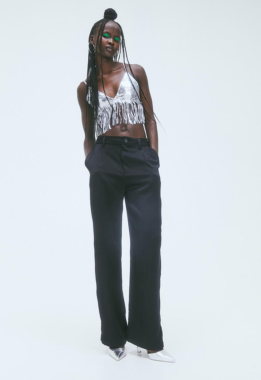 H&M - Wide trousers - black