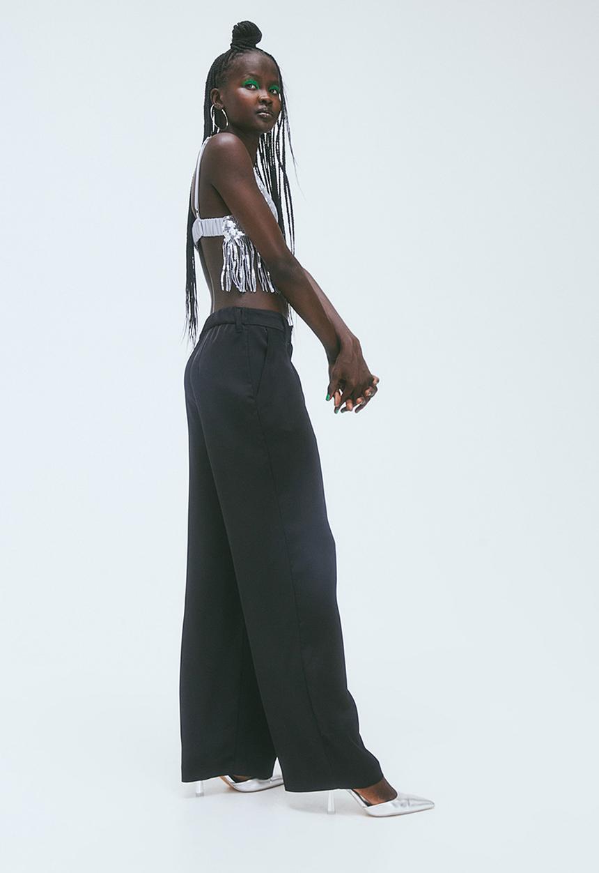 H&M - Wide trousers - black