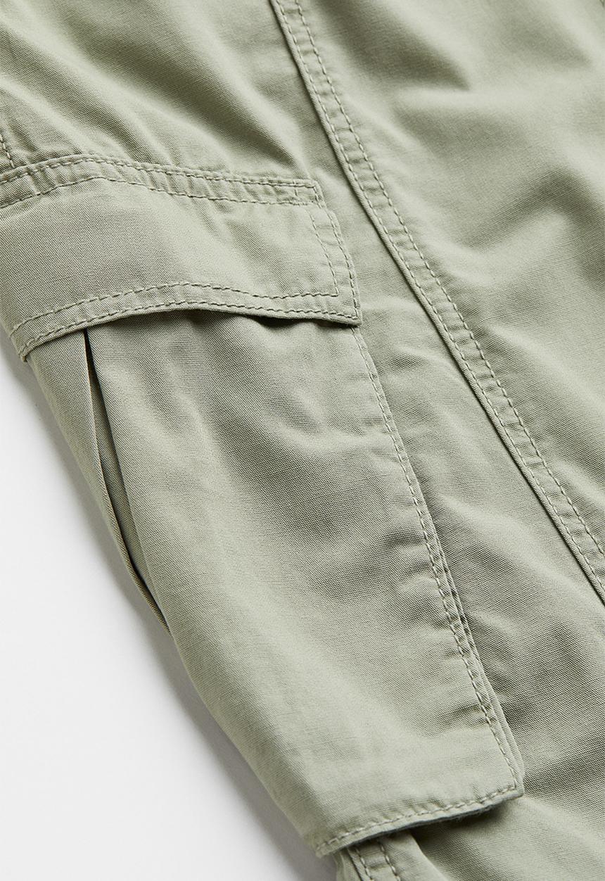 H&M - Canvas cargo trousers - light khaki green