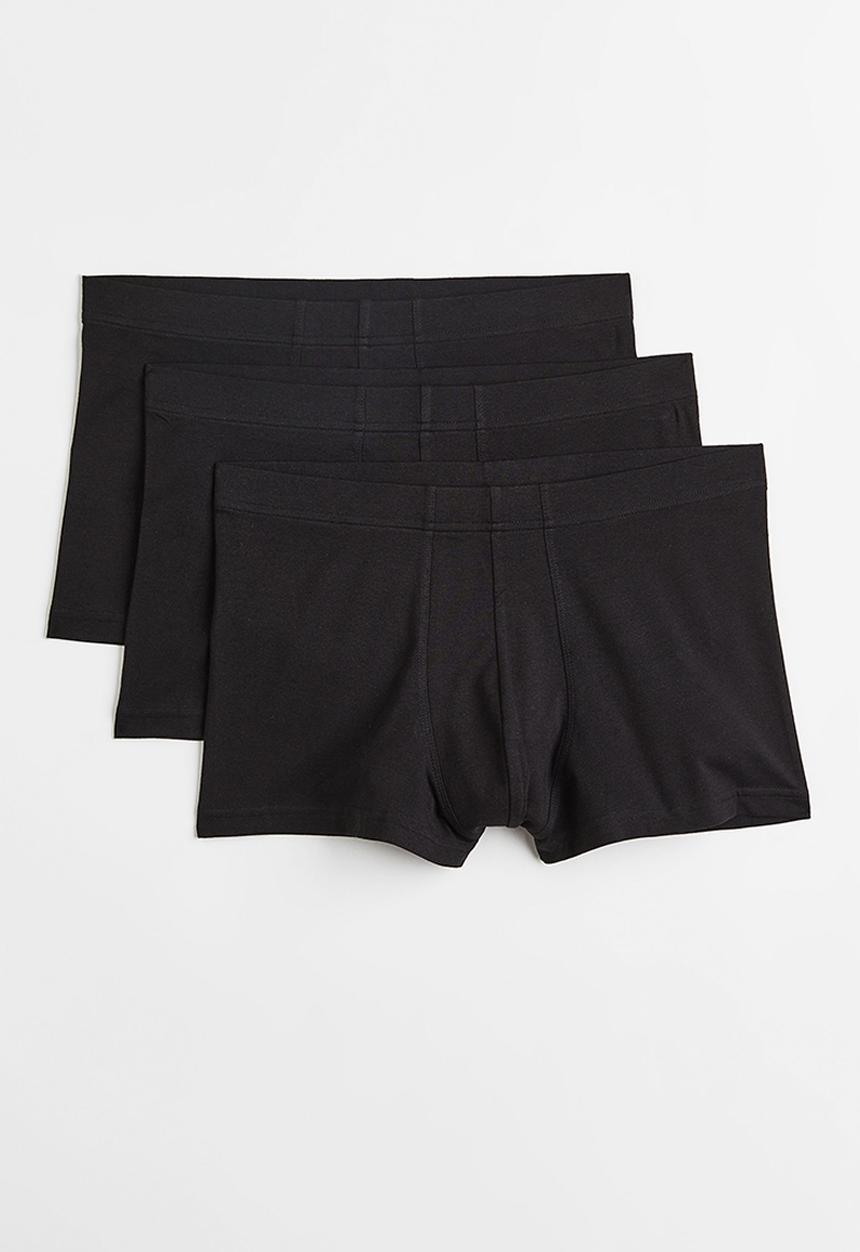 H&M - 3-pack lyocell-blend short trunks - black