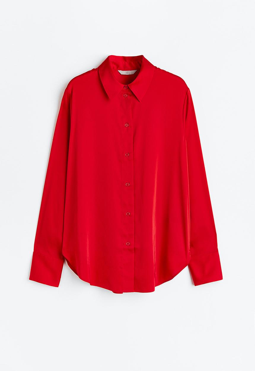 H&M - Pointed collar shirt - red