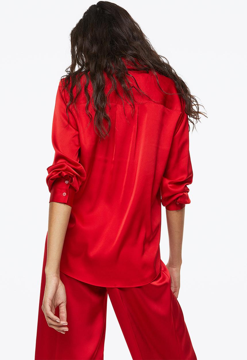 H&M - Pointed collar shirt - red