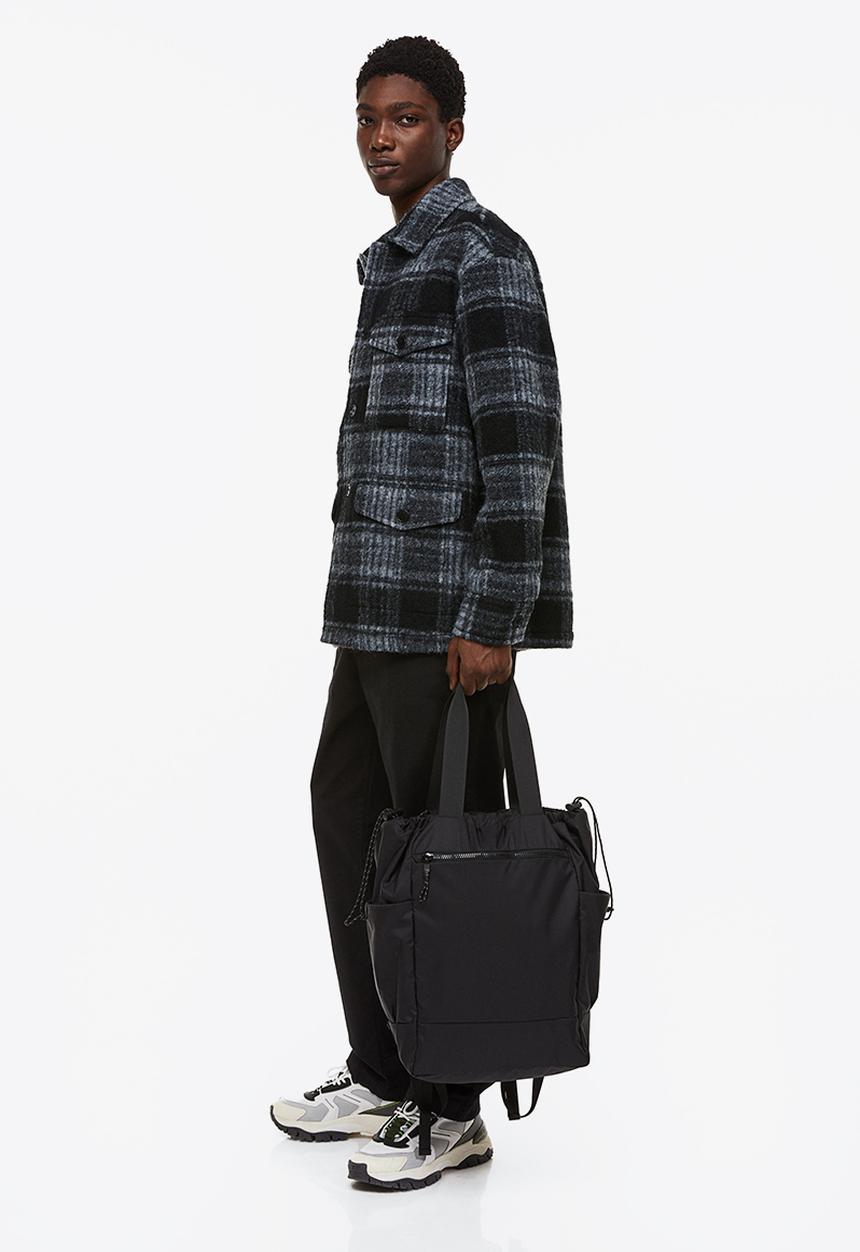 H&M - Wool-blend shacket - grey/checked