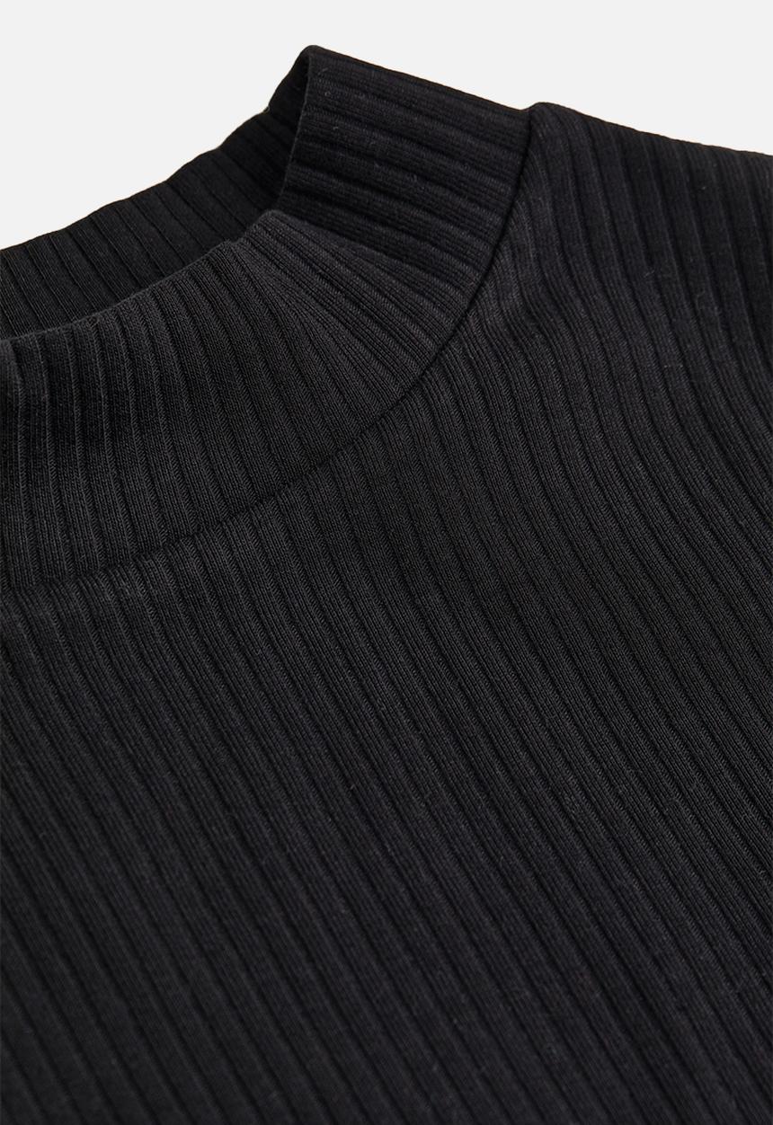 H&M - Ribbed jersey turtleneck top - black