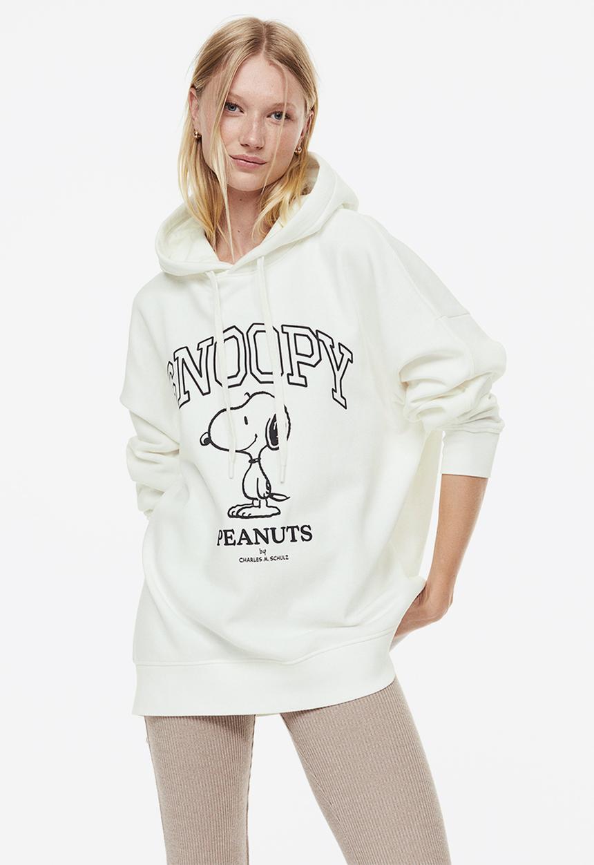 H&M - Oversized hoodie - white/snoopy