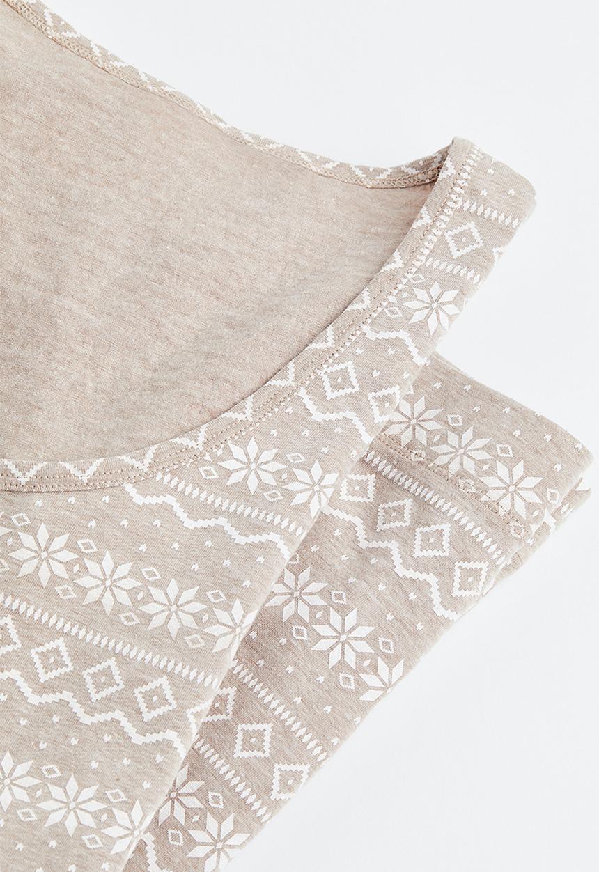 H&M - Pyjamas - beige & patterned