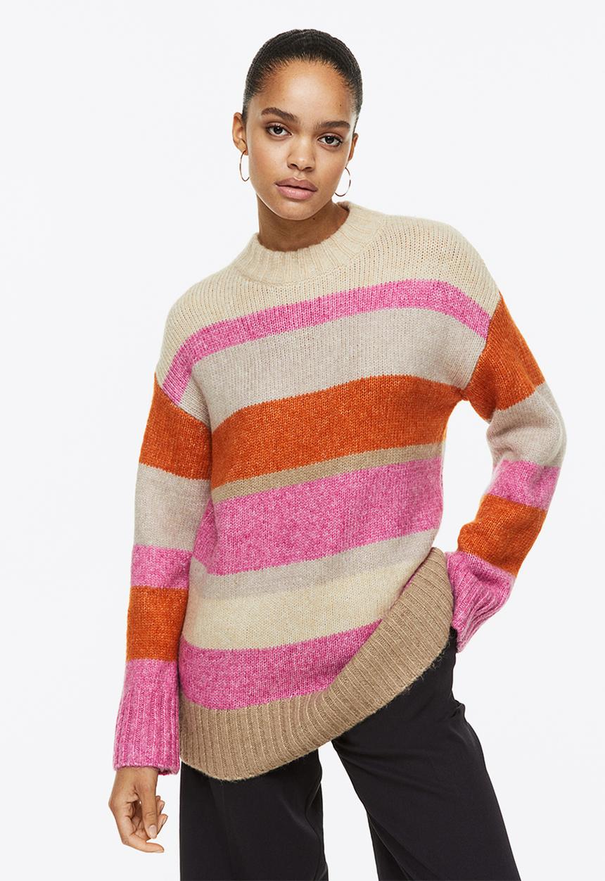 H&M - Jumper - pink/striped