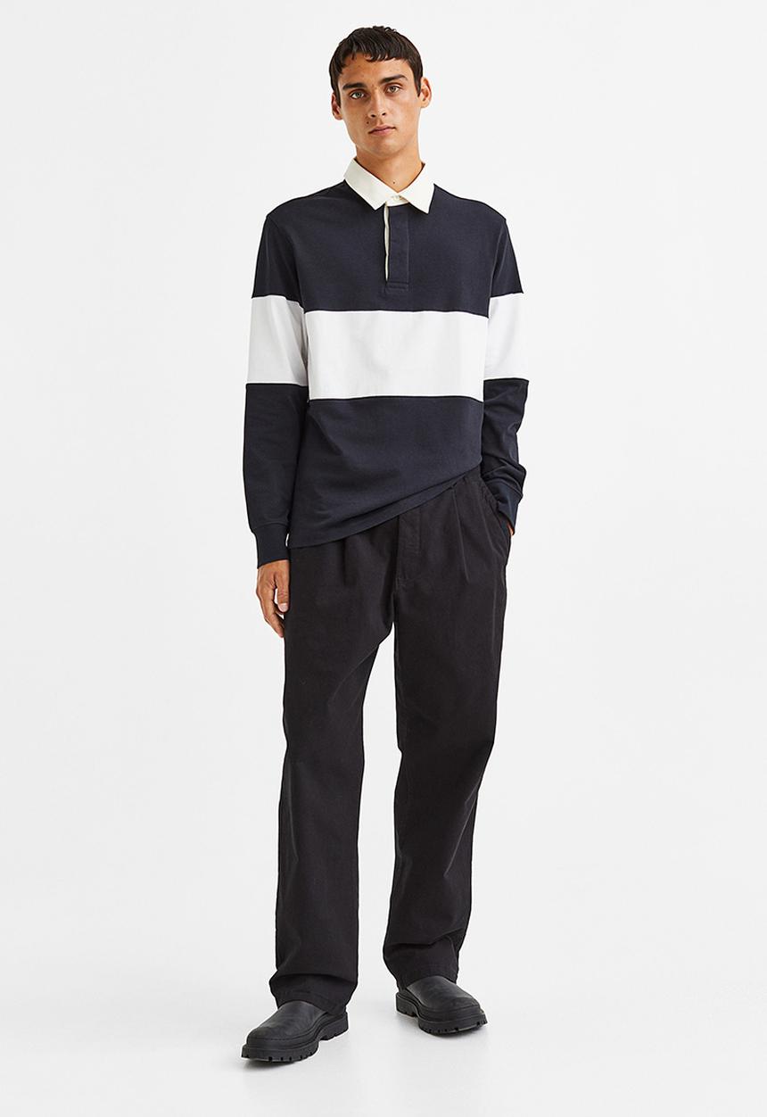 H&M - Relaxed fit twill trousers - black