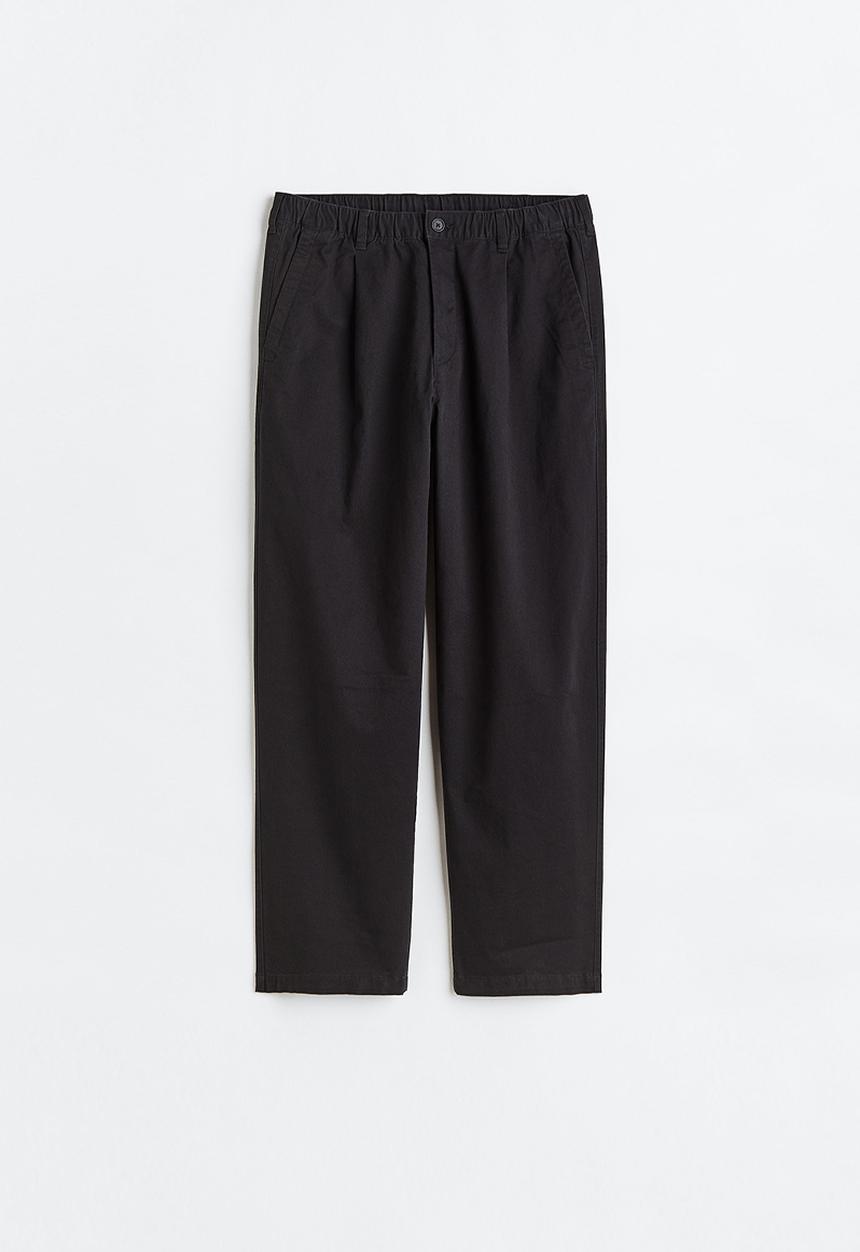 H&M - Relaxed fit twill trousers - black