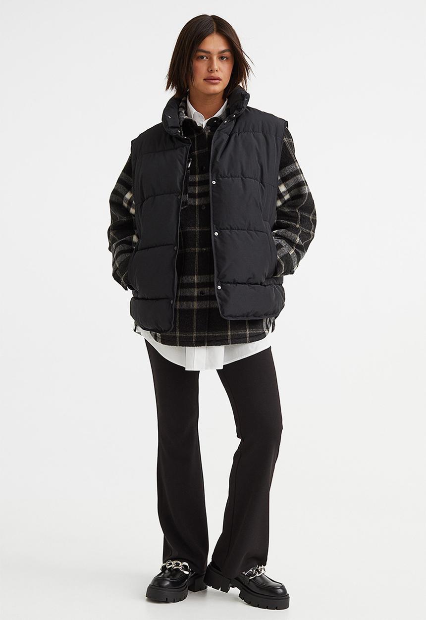 H&M - Puffer gilet - black