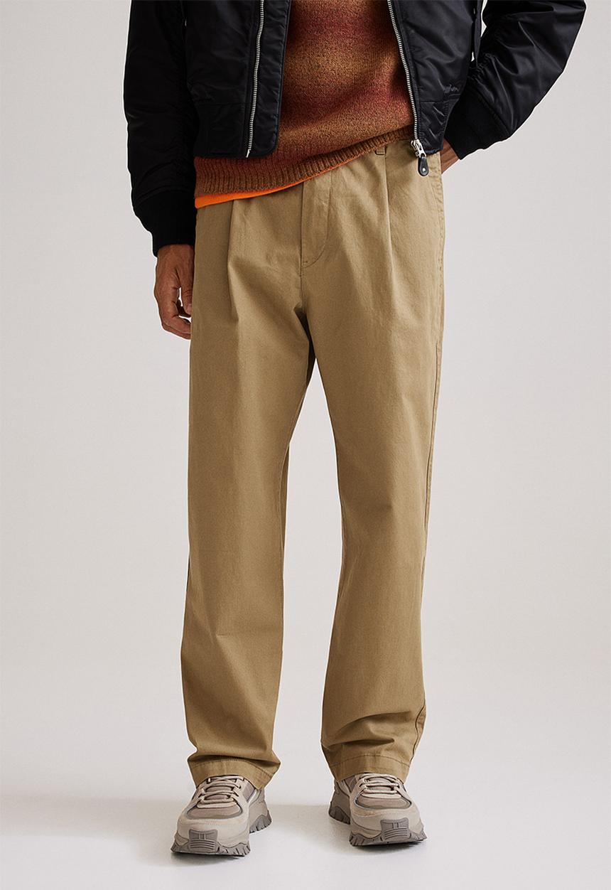 H&M - Relaxed fit twill trousers - khaki beige