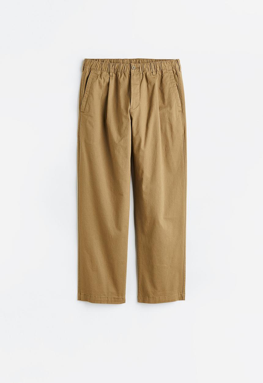 H&M - Relaxed fit twill trousers - khaki beige