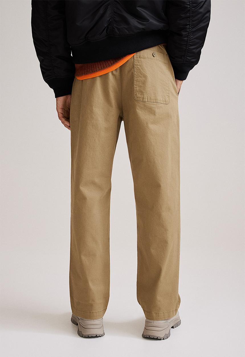 H&M - Relaxed fit twill trousers - khaki beige