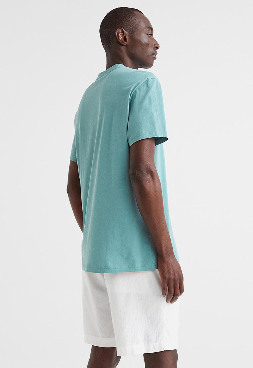 H&M - Regular fit v-neck T-shirt - teal