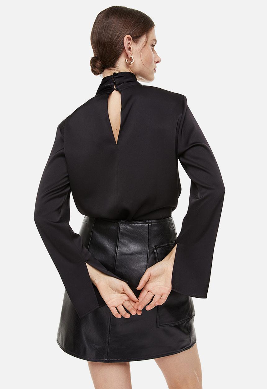 H&M - Draped blouse - black