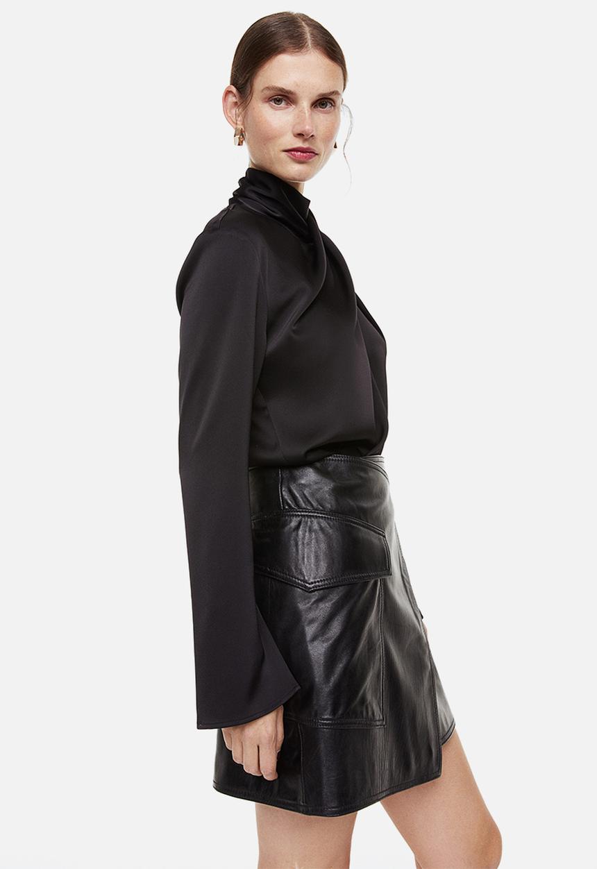 H&M - Draped blouse - black