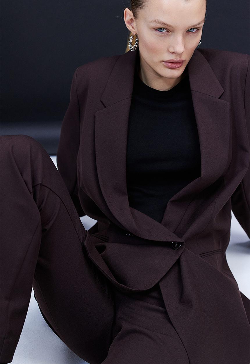 H&M - Double-breasted jacket - dark brown