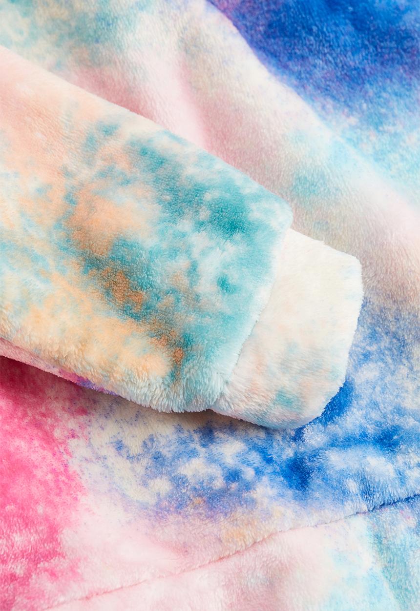 H&M - Teddy hoodie - blue/tie-dye