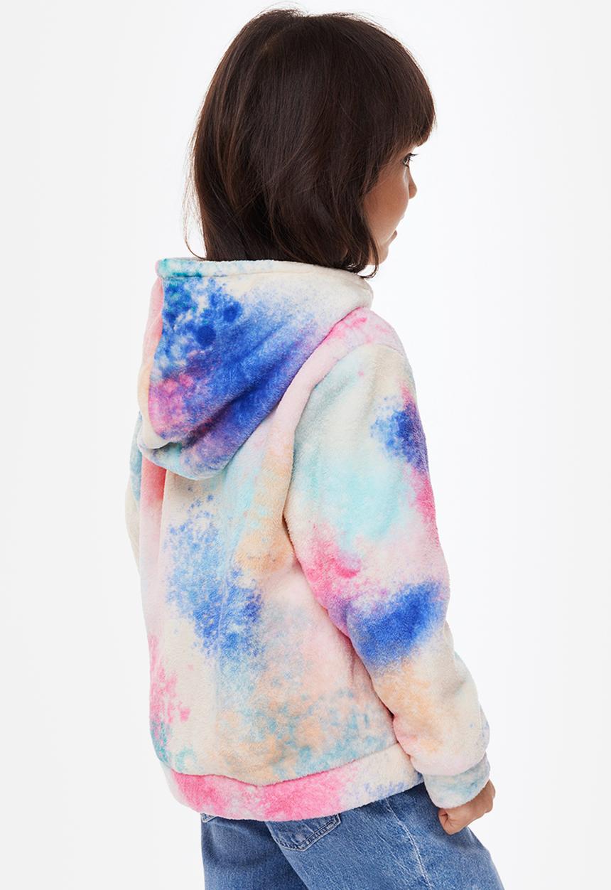 H&M - Teddy hoodie - blue/tie-dye