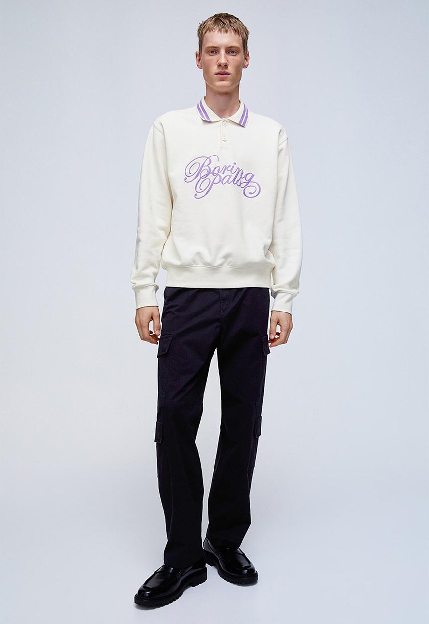 H&M - Regular fit polo shirt - cream/boring pals