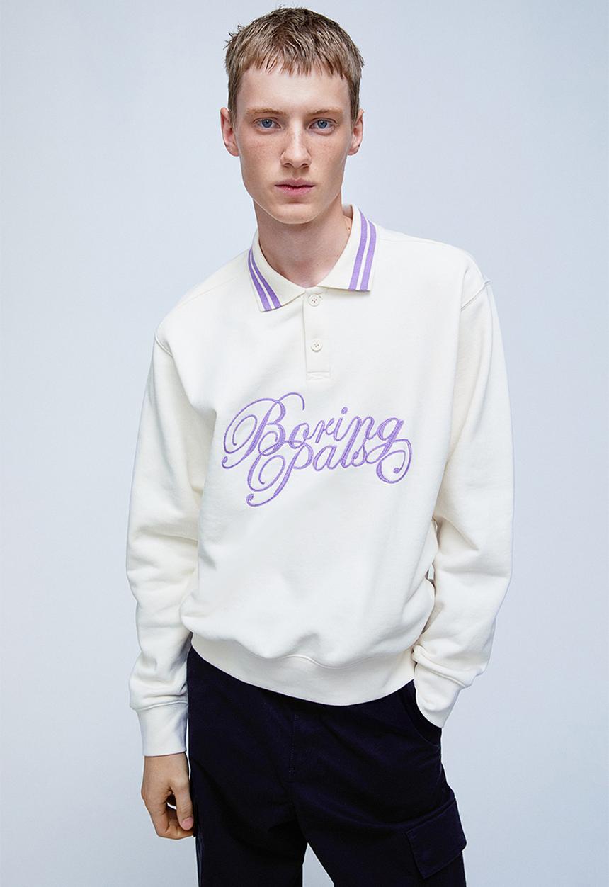 H&M - Regular fit polo shirt - cream/boring pals