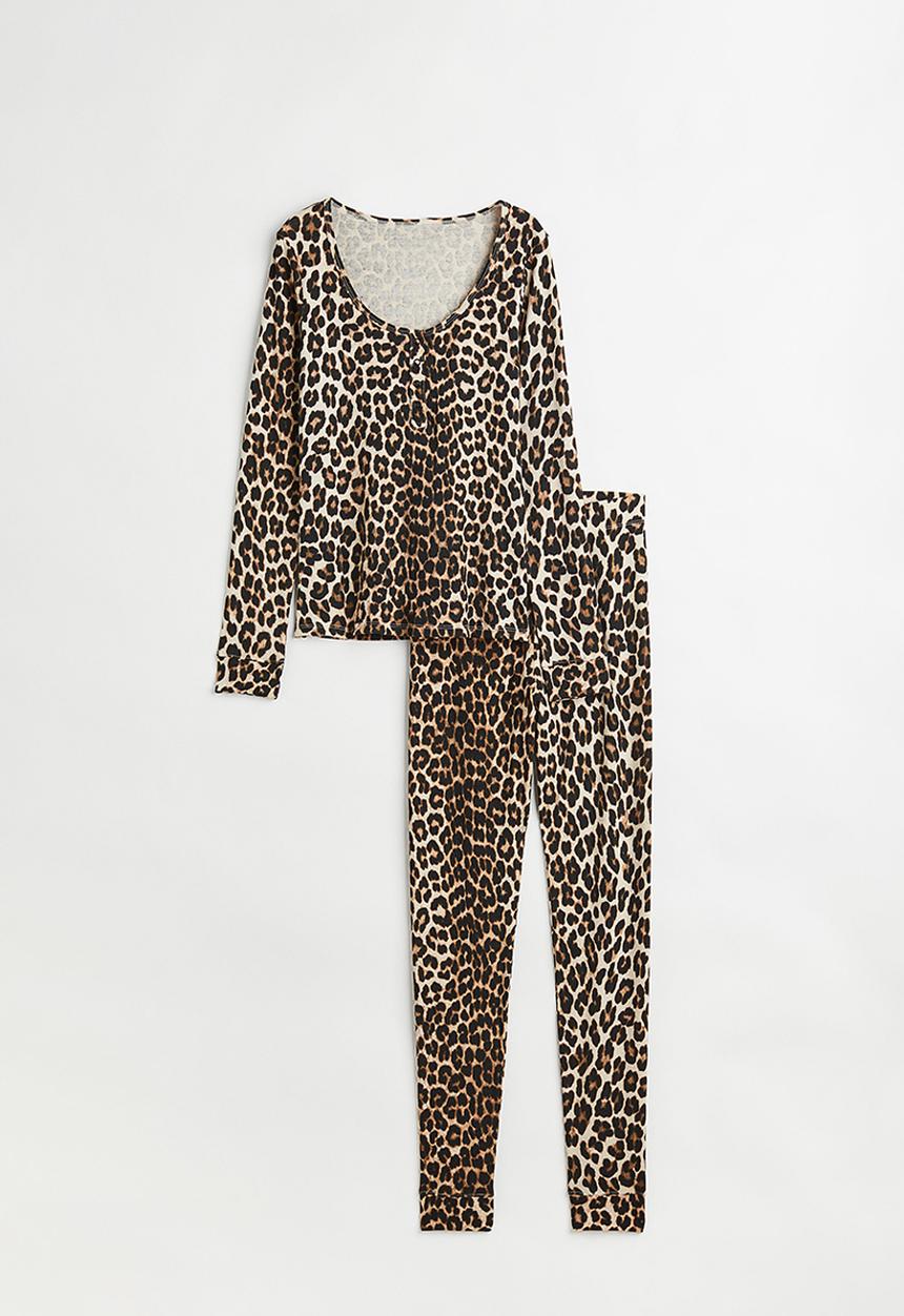 H&M - Pyjamas - beige/leopard print