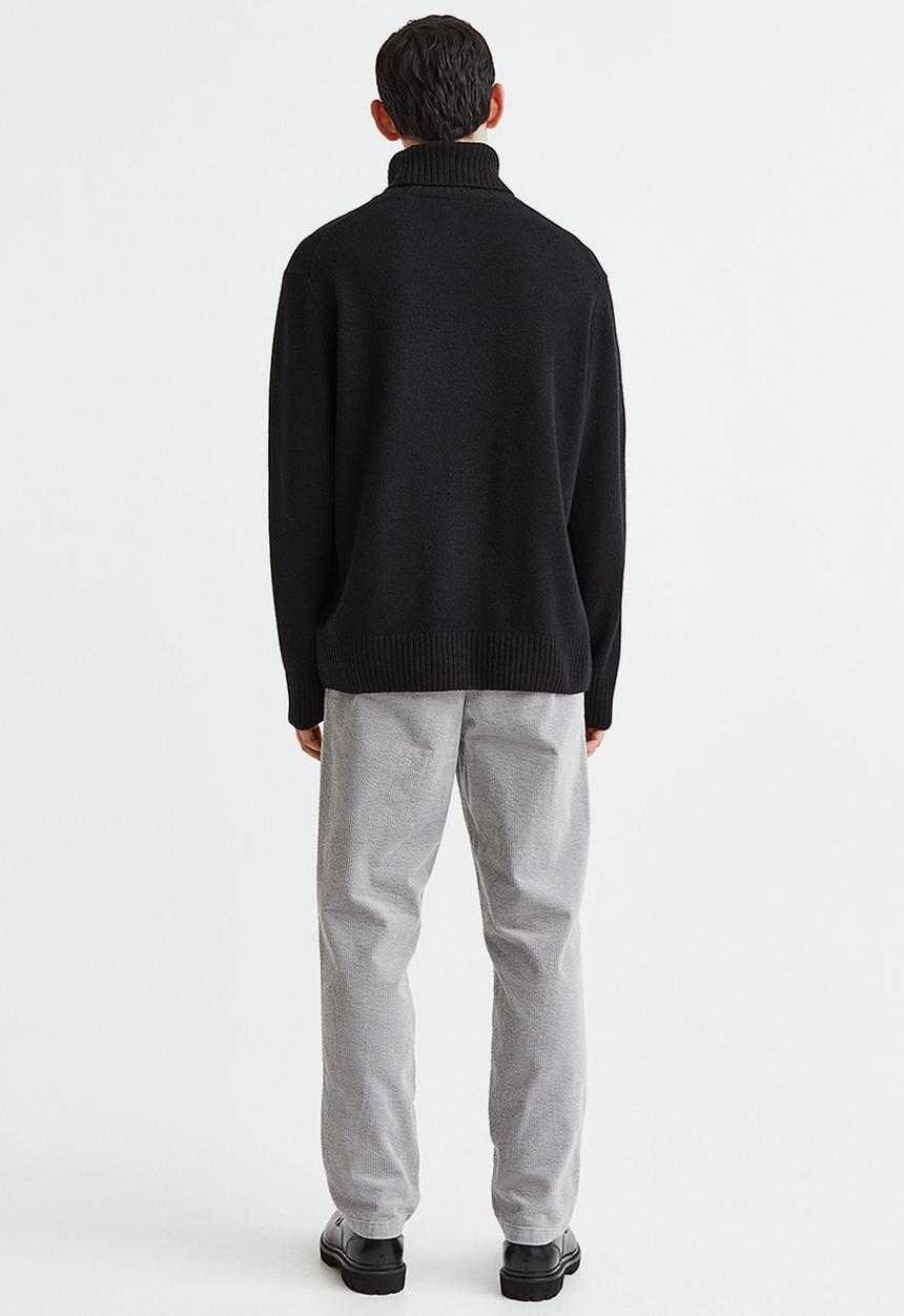 H&M - Regular fit corduroy trousers - light grey