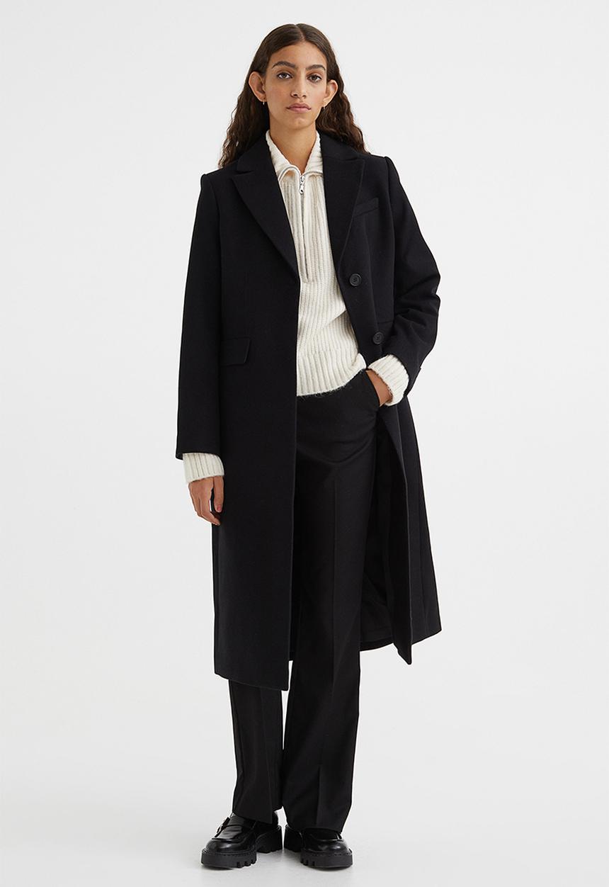 H&M - Single-breasted coat - black I