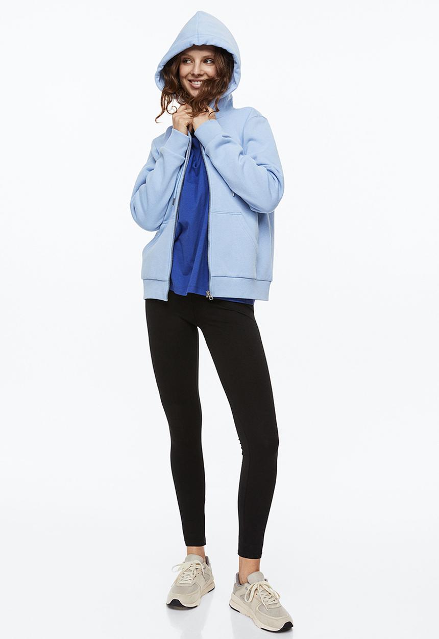 H&M - Zip-through hoodie - light blue