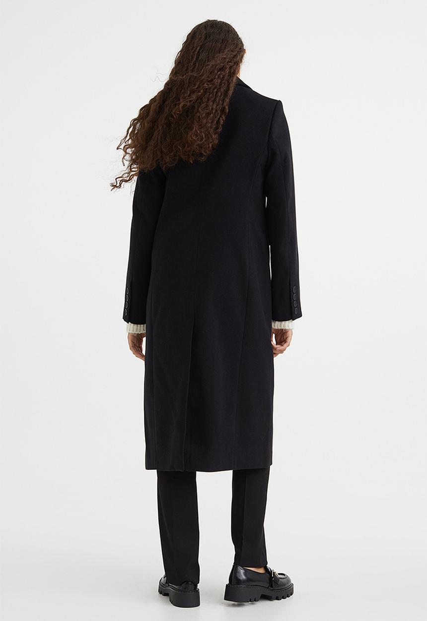 H&M - Single-breasted coat - black I