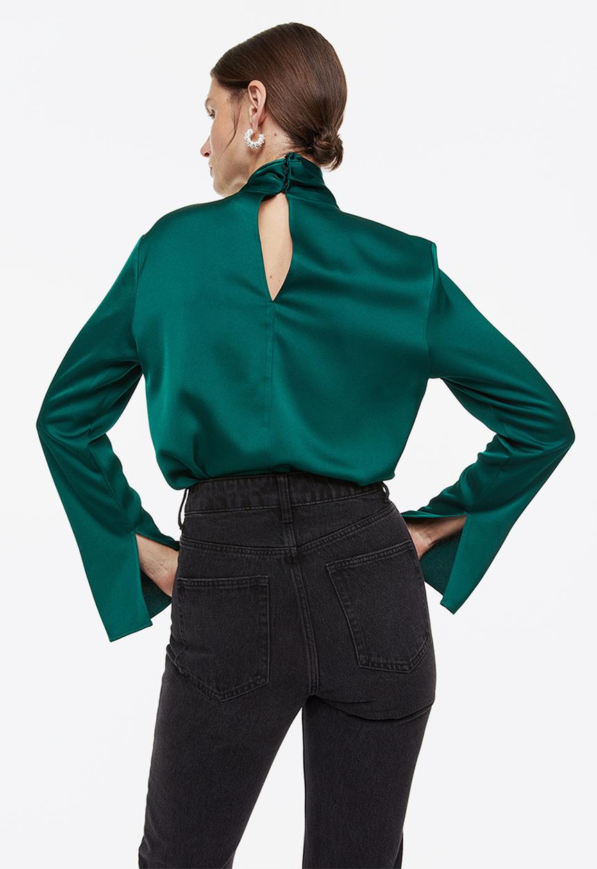 H&M - Draped blouse - dark green