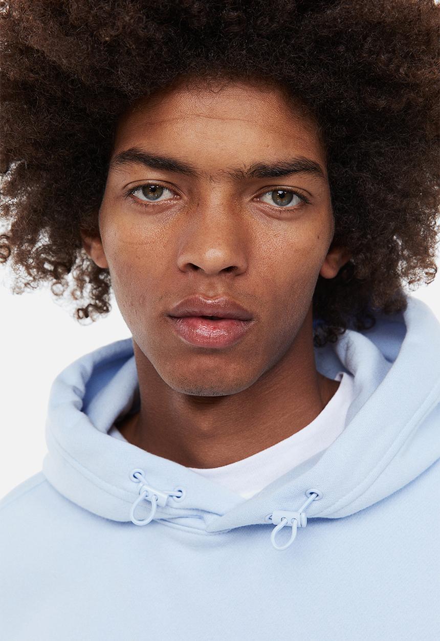 H&M - Relaxed fit hoodie - light blue/nasa