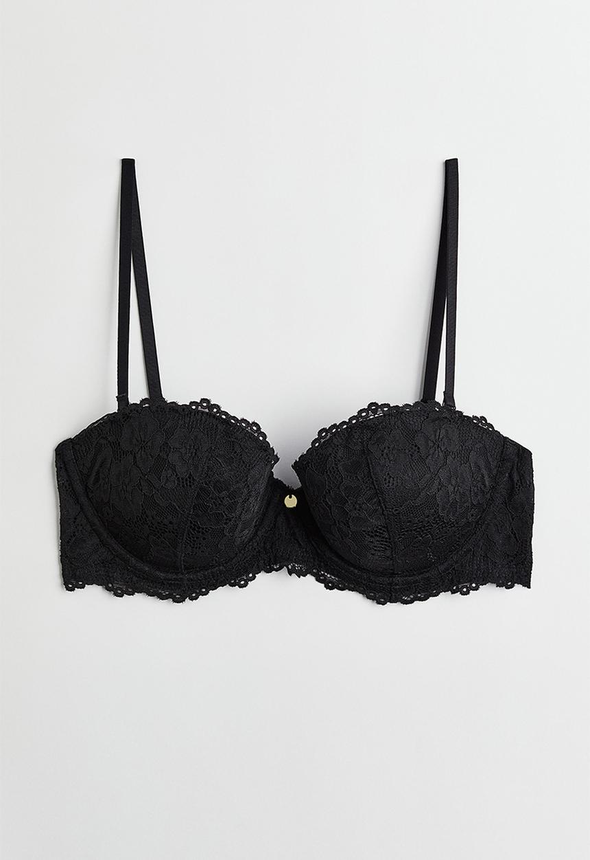 H&M - Push-up balconette bra - black