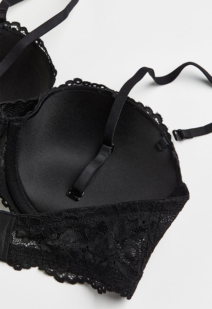 H&M - Push-up balconette bra - black