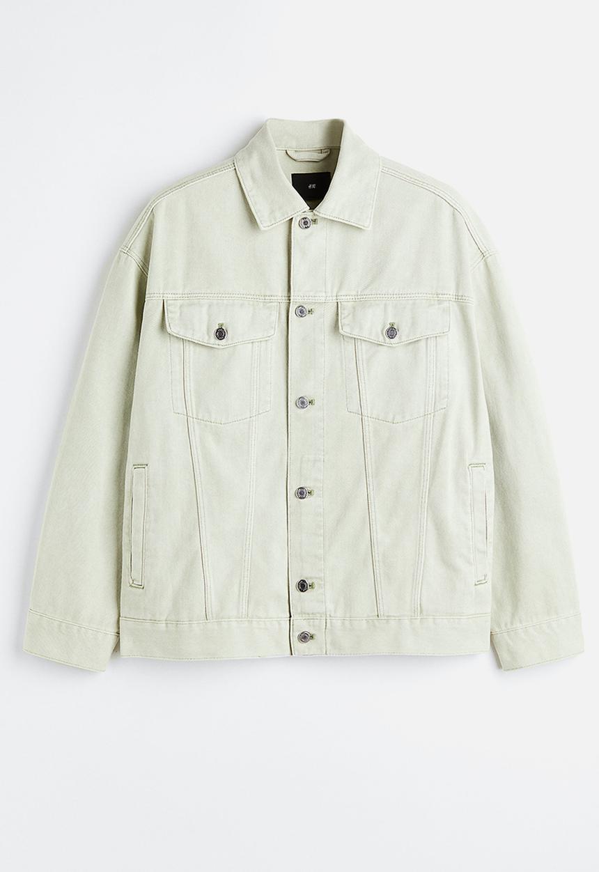 H&M - Boxy twill jacket - light green
