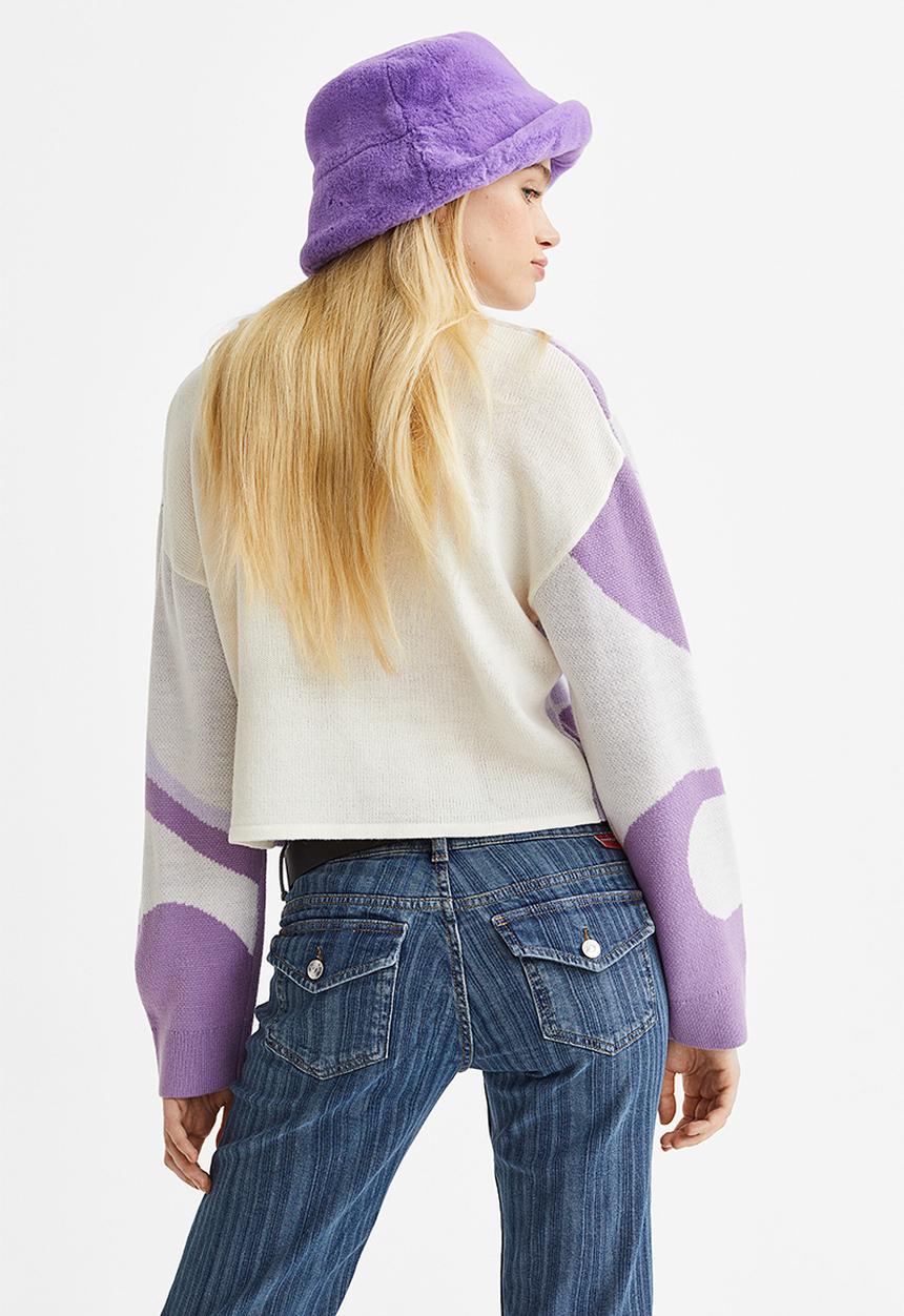H&M - Jacquard-knit jumper - light purple/patterned
