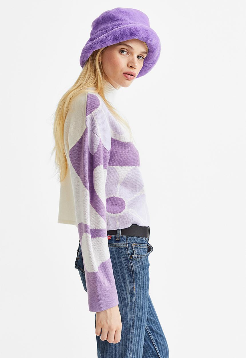H&M - Jacquard-knit jumper - light purple/patterned