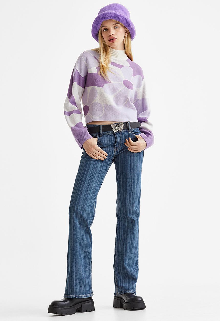 H&M - Jacquard-knit jumper - light purple/patterned