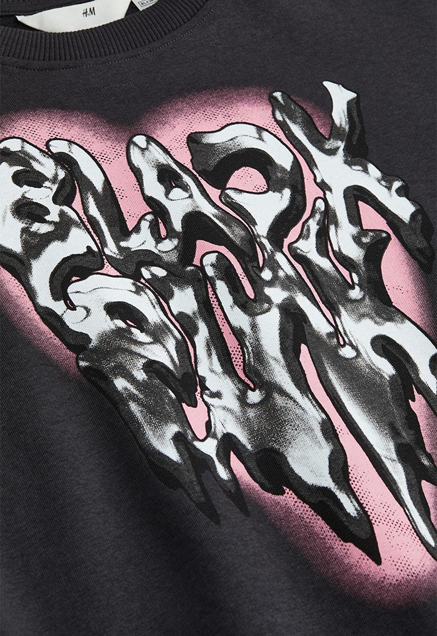 H&M - Oversized sweatshirt - dark grey/blackpink