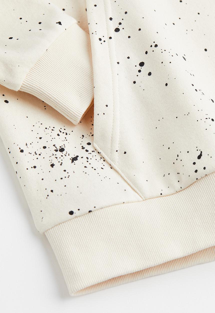 H&M - Oversized hoodie -  cream/patterned