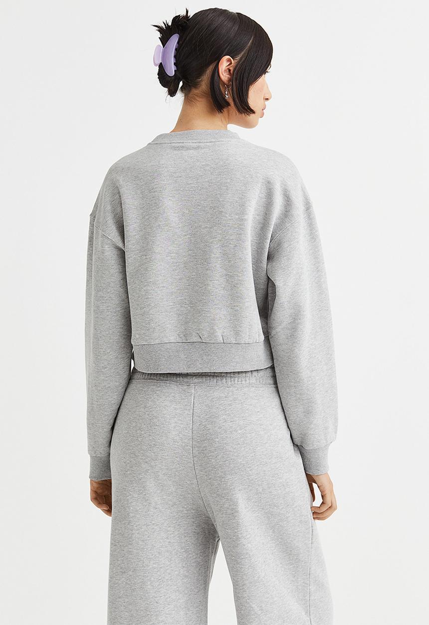H&M - Cropped sweatshirt - light grey marl