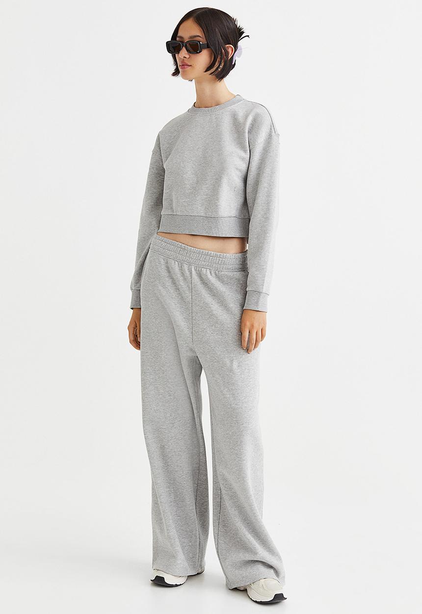 H&M - Cropped sweatshirt - light grey marl