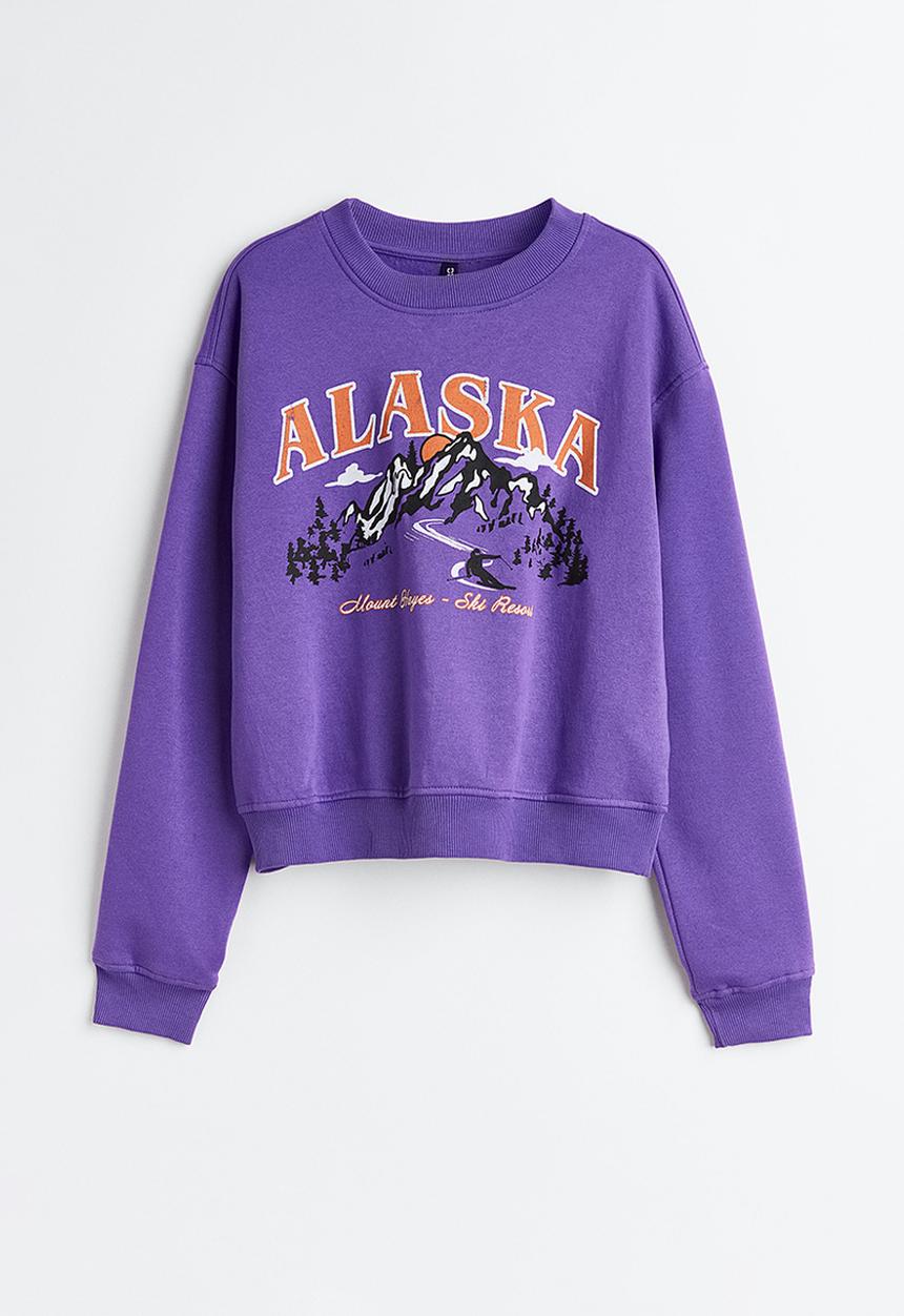 H&M - Printed sweatshirt - purple/alaska
