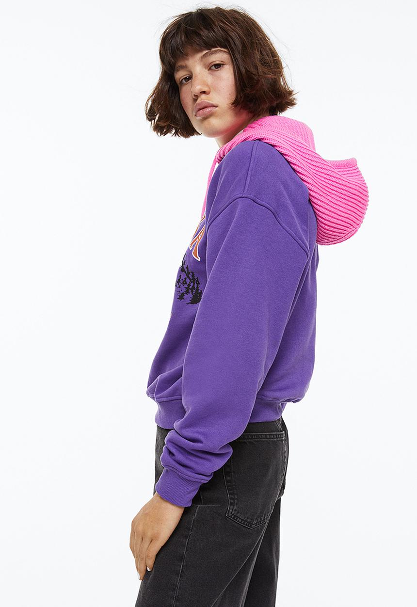 H&M - Printed sweatshirt - purple/alaska