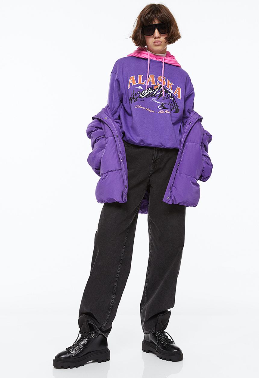 H&M - Printed sweatshirt - purple/alaska